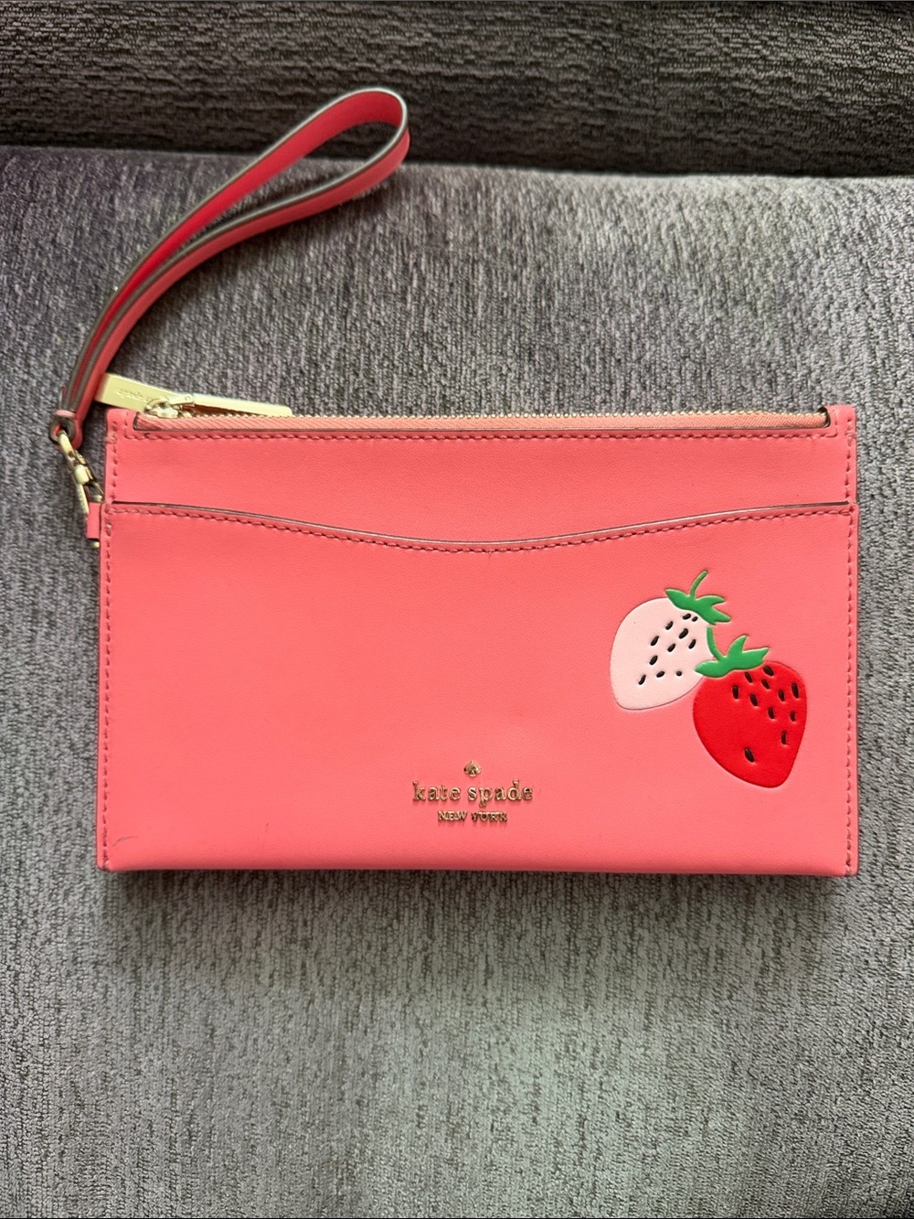 kate spade Pink Strawberry Wristlet Clutch